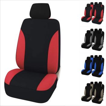 Auto Sitzbezug Set Universal Design Vorne und Hinten Schwarz mit FARBAUSWAHL